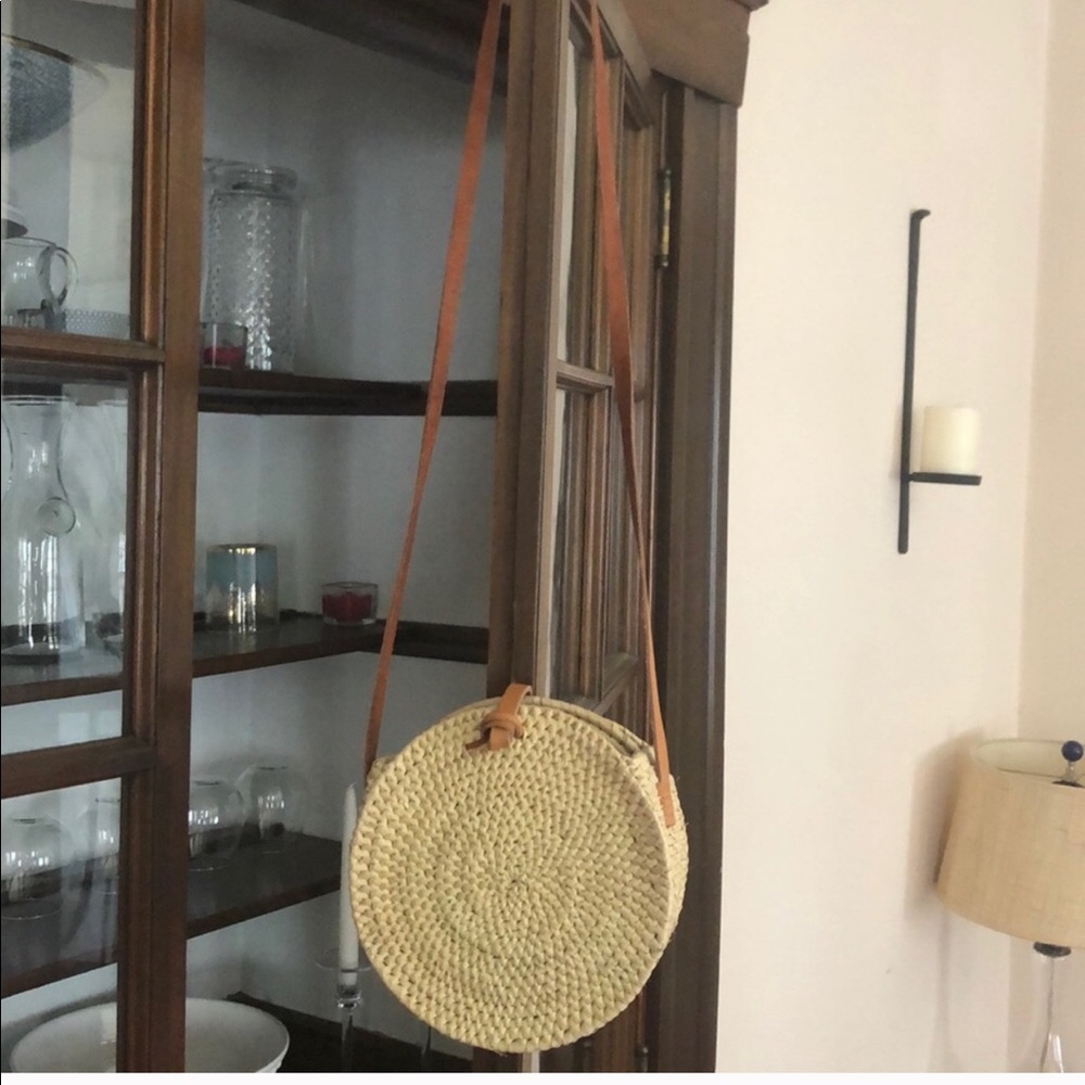 Soludos Straw Crossbody Circle Bag